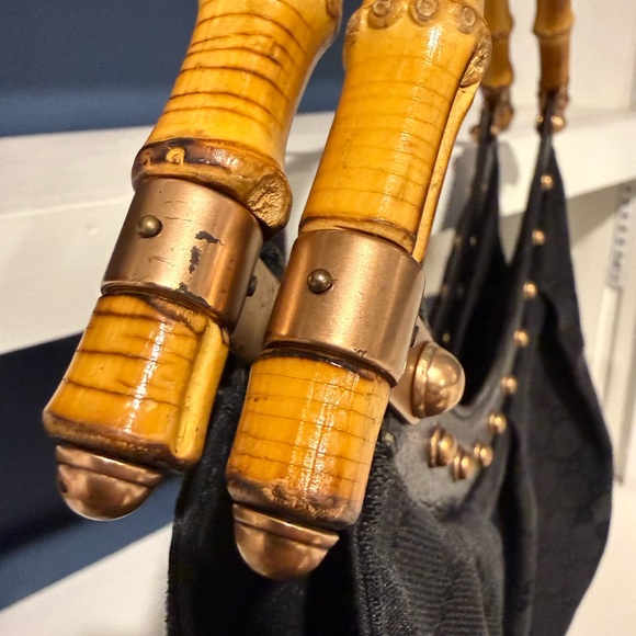 Vintage Gucci Black Bamboo Handle Women's Bag - Picture 14 of 15